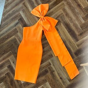 Aritzia Vibrant Orange One-Shoulder Dress